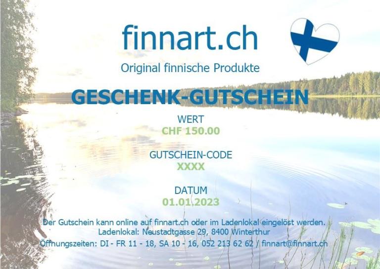finnart Geschenkgutschein 150 CHF