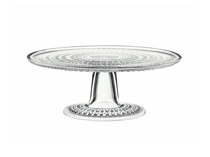Iittala Kastehelmi Kuchenplatte mit Fuss, klar, 24cm