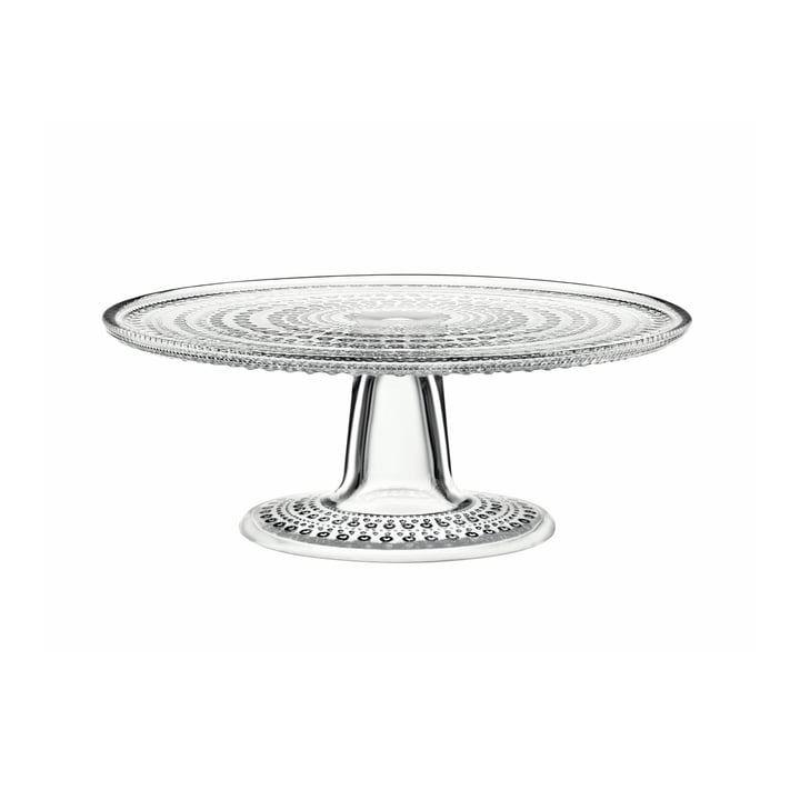 Iittala Kastehelmi Kuchenplatte mit Fuss, klar, 24cm