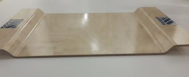Birkenpressholz Tablett mit hangefertigtem Emaillebesatz