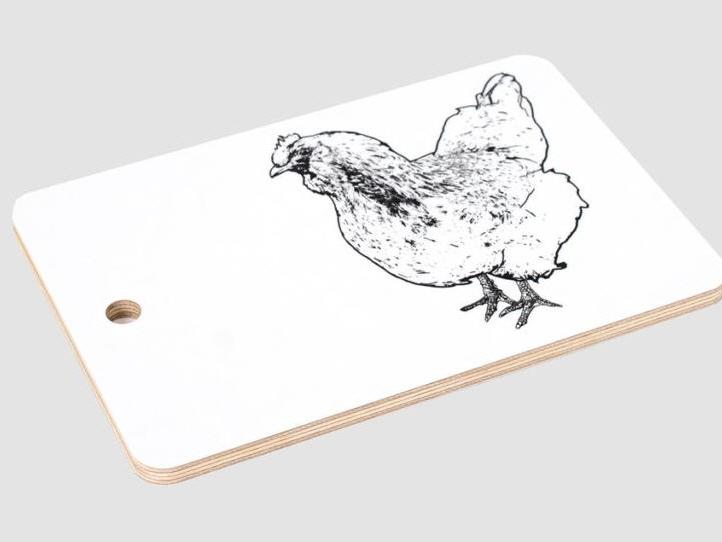 Kleiner_Servier_&_Schneidebrett_mit_Huhn_Motiv