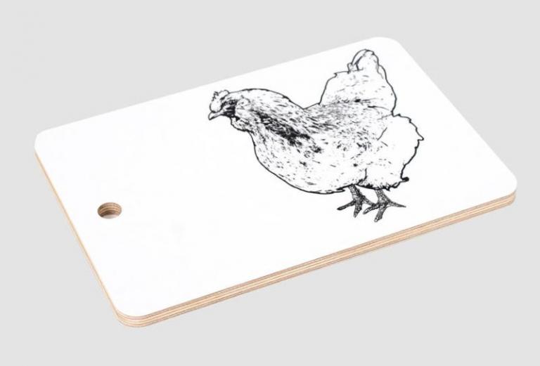 Kleiner_Servier_&_Schneidebrett_mit_Huhn_Motiv