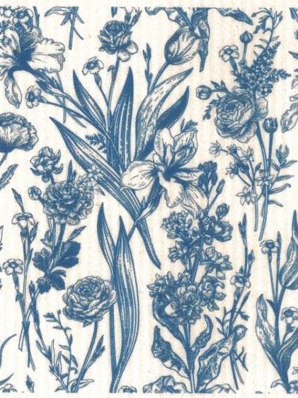 More Joy Schwammtuch_Blaue_Blumen