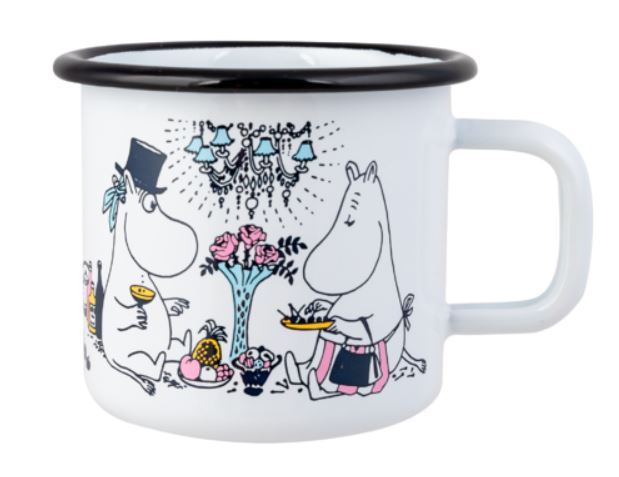 Muurla Mumin Retro Becher Aus Emaille – Hellblau, 250 Ml, Spülmaschinenfest, Für Kalte & Warme Getränke