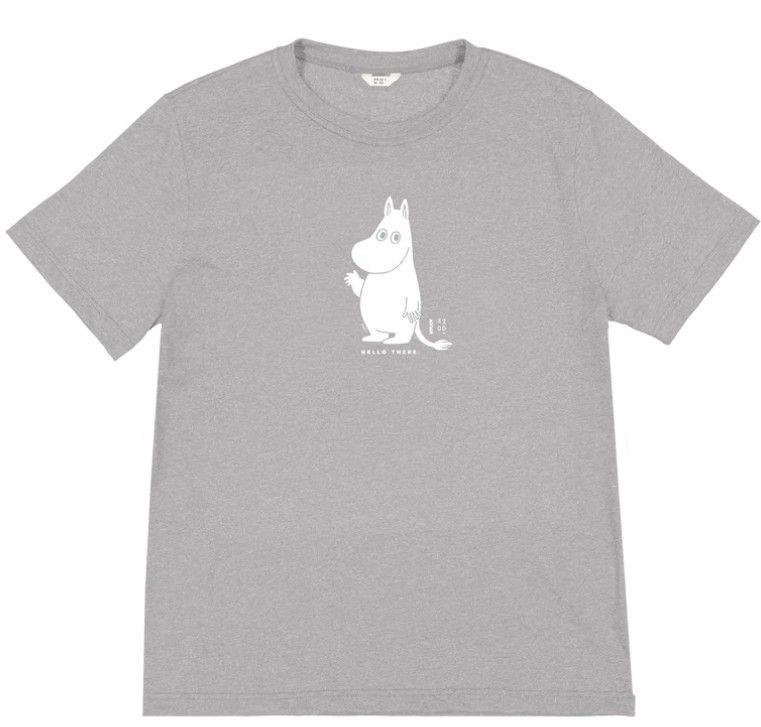 Moiko-Mumin-T-Shirt-Mumintroll-hello-there-grau